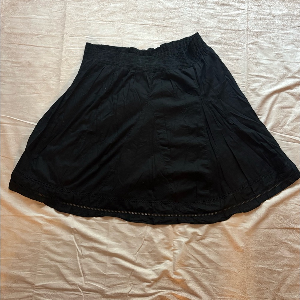 Merona Black A-Line Pleated Knee-Length Skirt for Casual Work